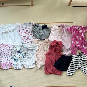 Bundle / lot of Baby Girl Clothes 0-3